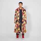 faux fur robe coat / multi-color pink faux fur robe coat / multi-color pink