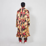 faux fur robe coat / multi-color pink faux fur robe coat / multi-color pink