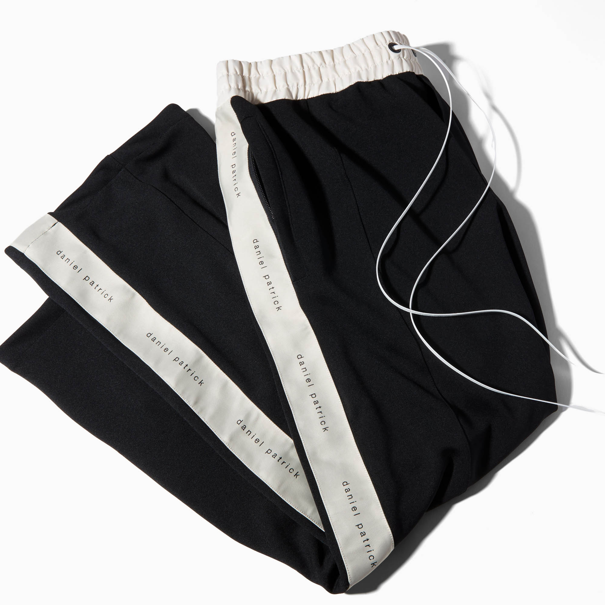 bootcut track pant / black + ivory bootcut track pant / black + ivory