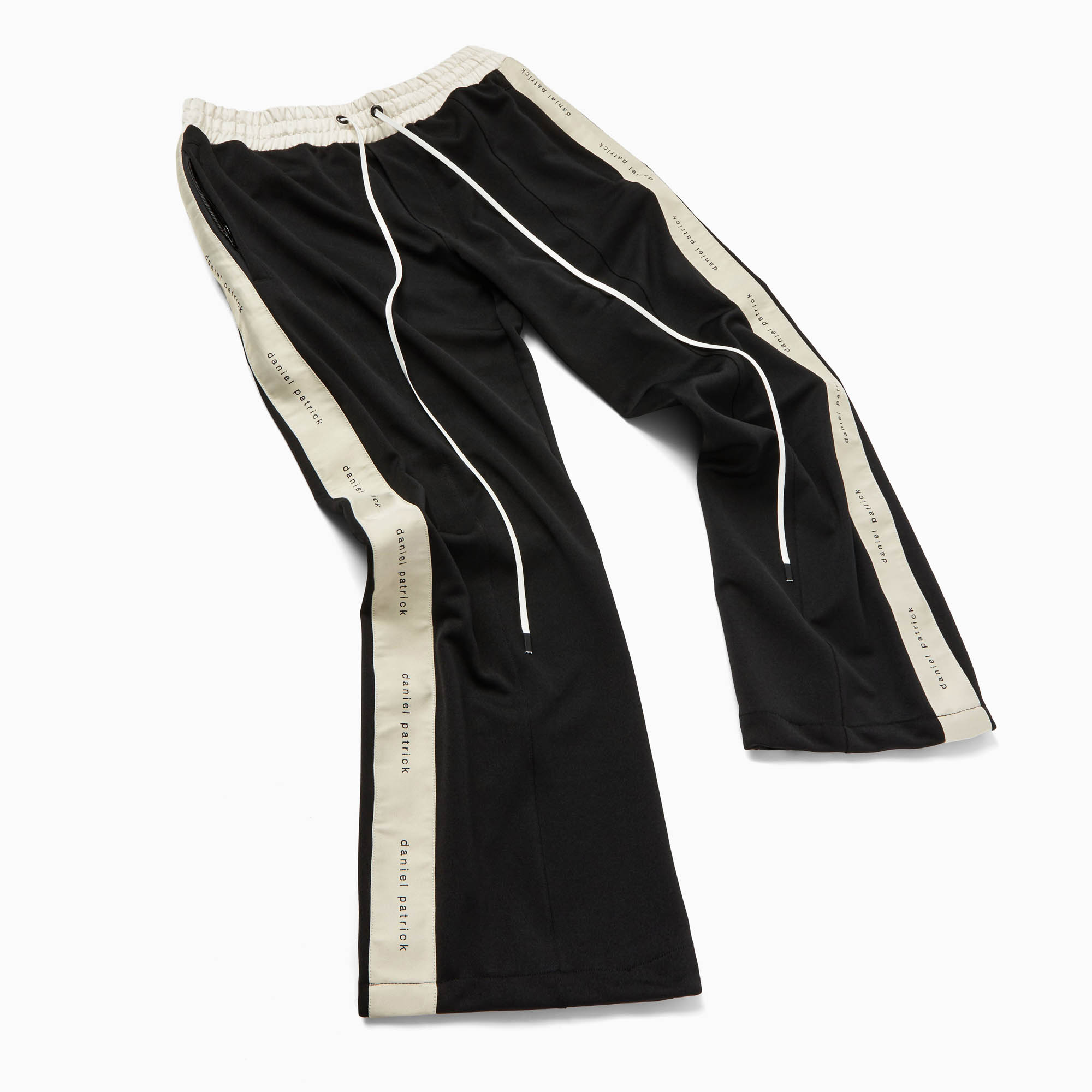 bootcut track pant / black + ivory bootcut track pant / black + ivory