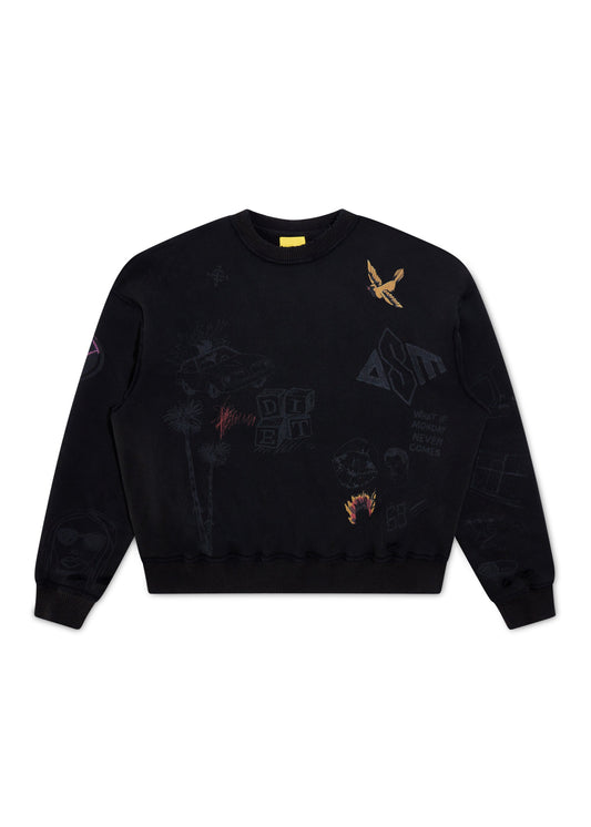 Doodle Crewneck Sweatshirt - Black