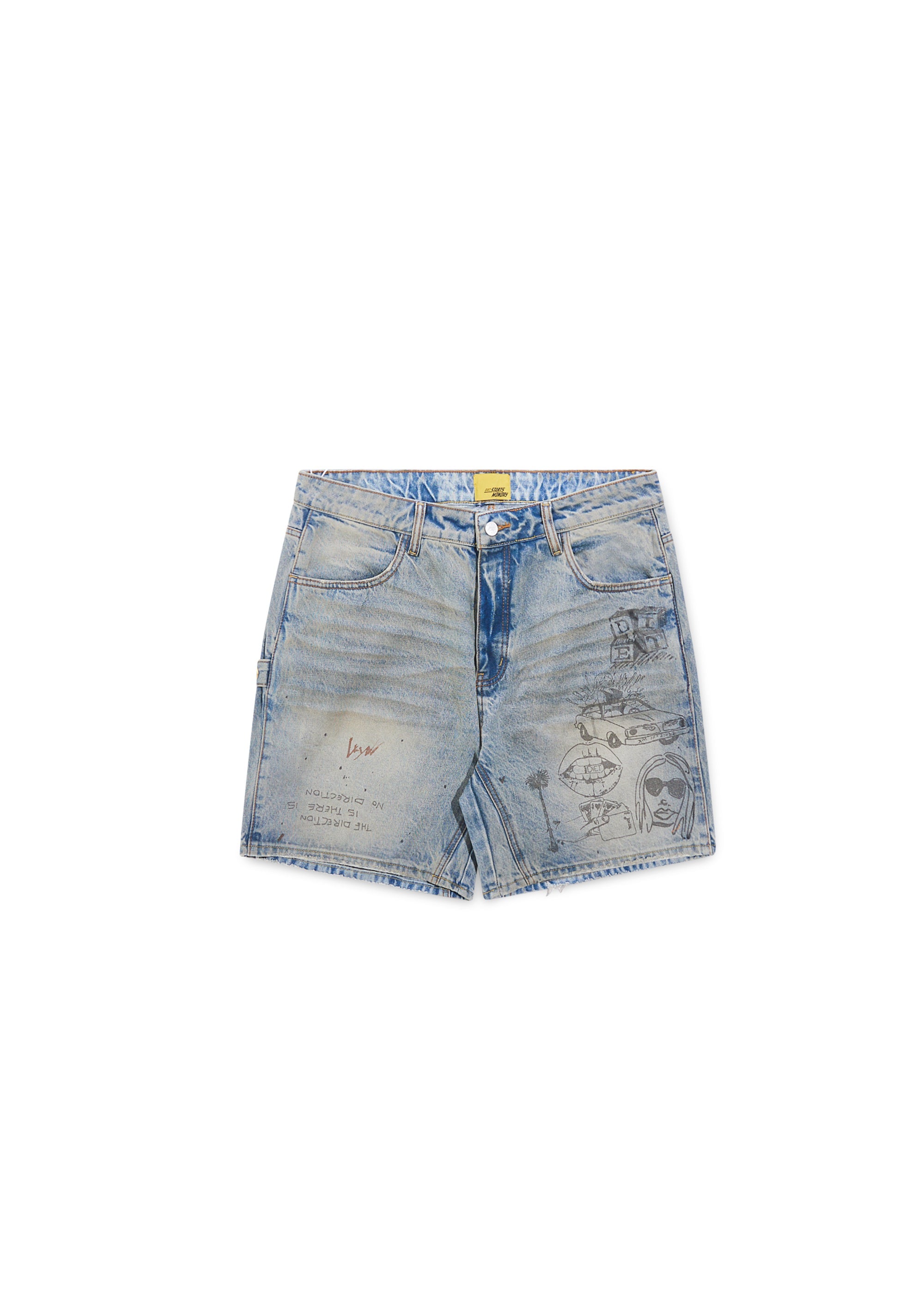 Doodle Denim Short - Indigo Stain Doodle Denim Short - Indigo Stain