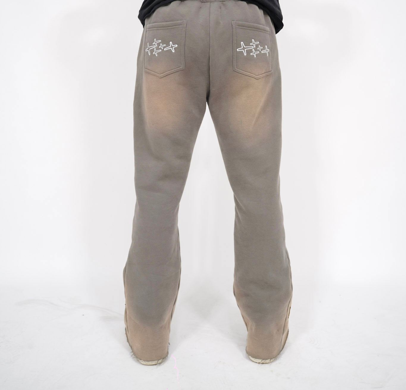 Patch Flare Sweatpants - Stone Patch Flare Sweatpants - Stone