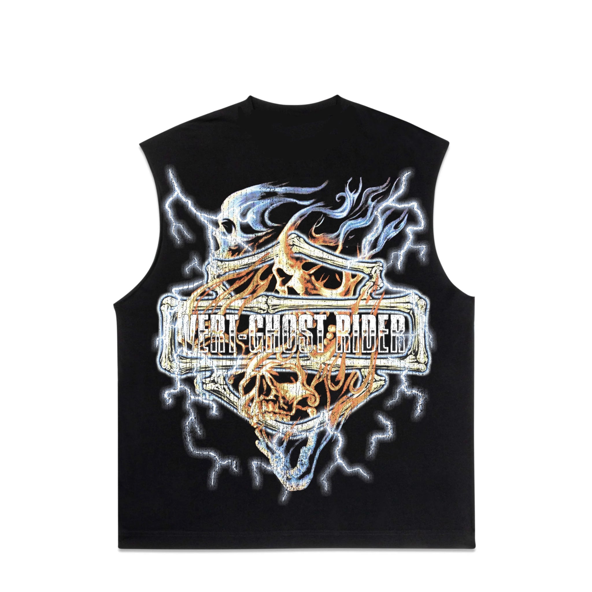 BLUE SKULL SHIRT CUT-OFF BLUE SKULL SHIRT CUT-OFF
