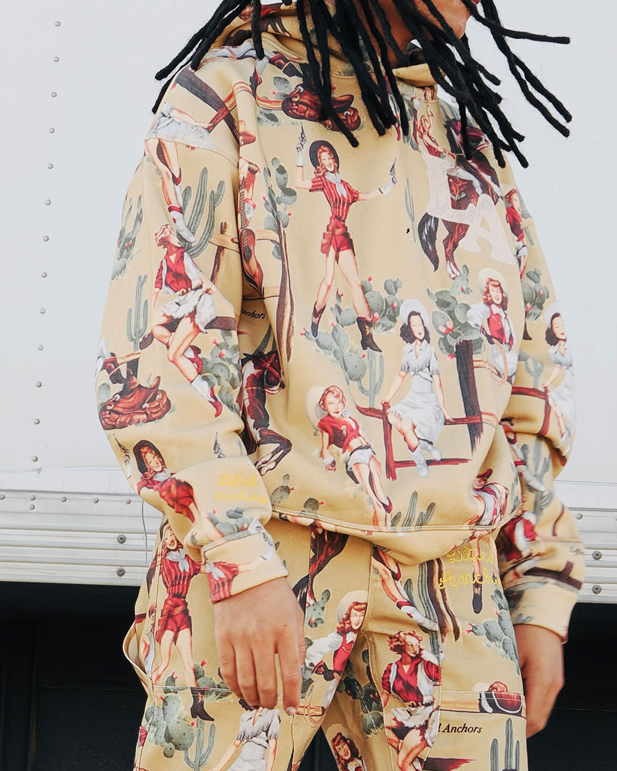 Jesse Allover Print Hoodie (Tan) Jesse Allover Print Hoodie (Tan)