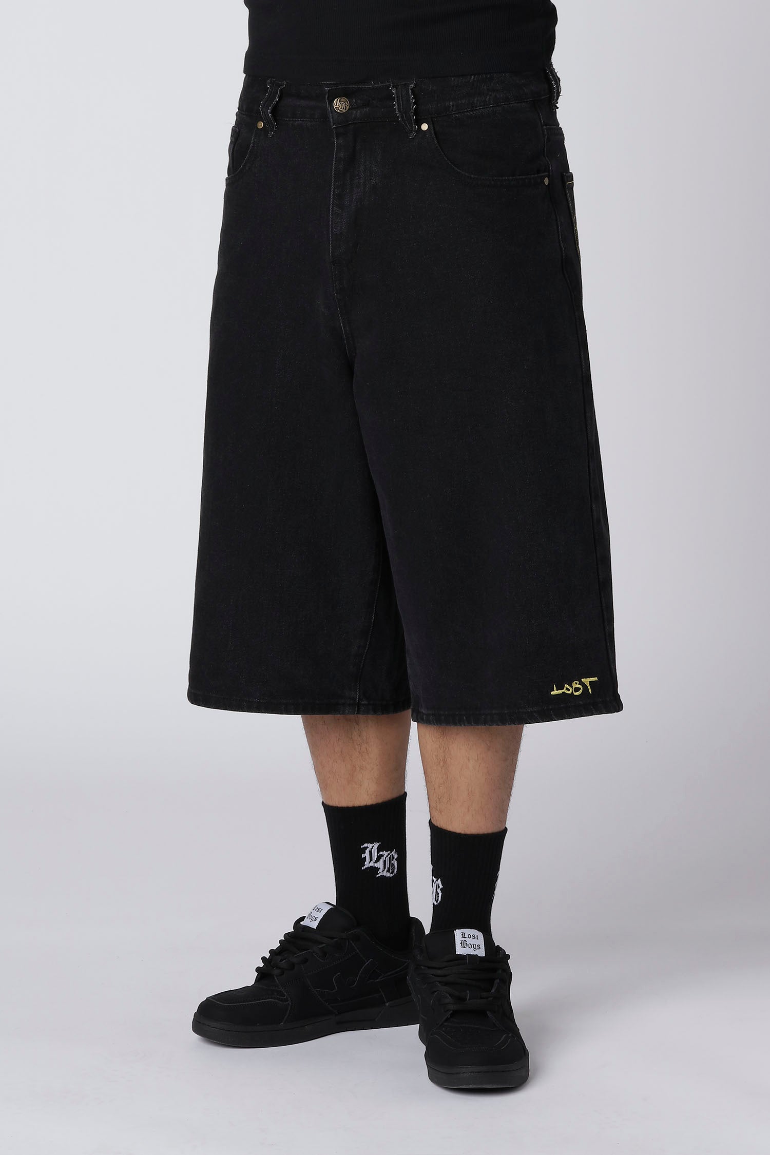EMBROIDERY JORTS - Black EMBROIDERY JORTS - Black