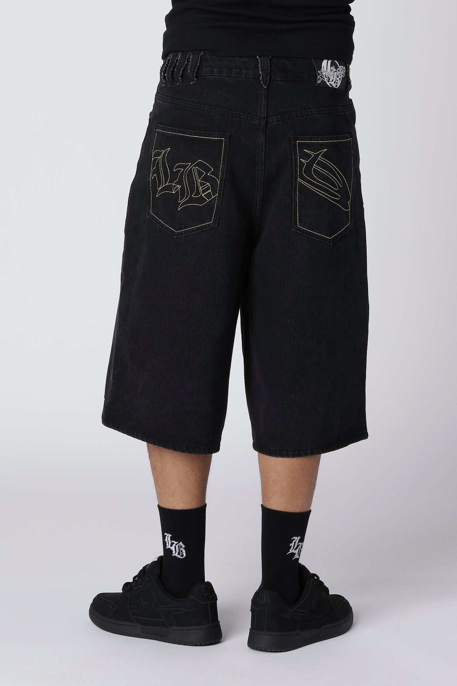 EMBROIDERY JORTS - Black EMBROIDERY JORTS - Black