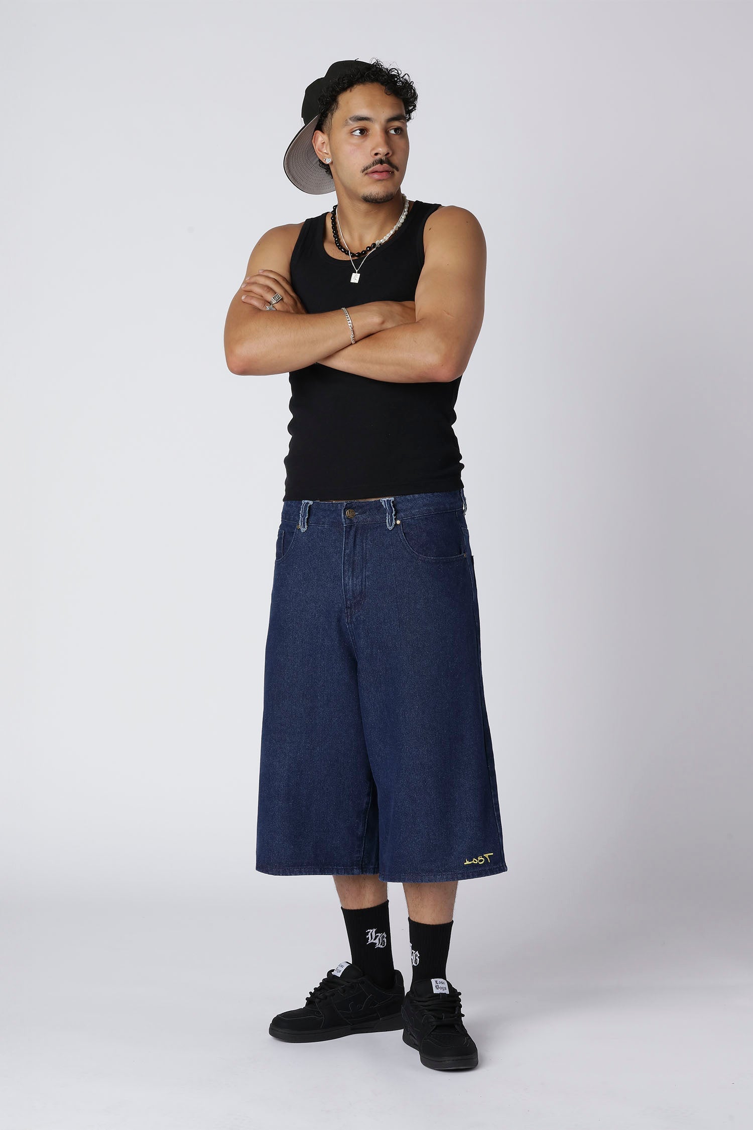 EMBROIDERY JORTS - Indigo Blue EMBROIDERY JORTS - Indigo Blue