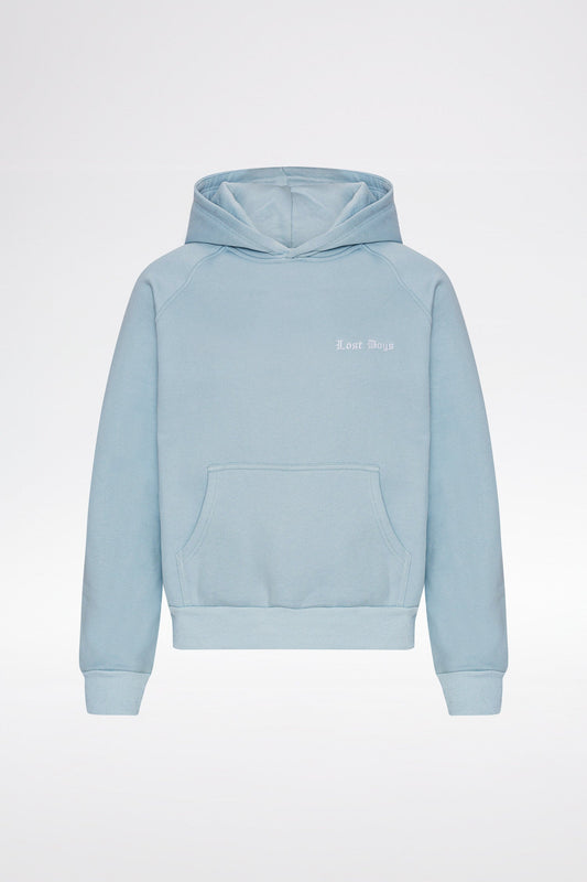 EMBROIDERY LOGO HOODIE - Clear blue