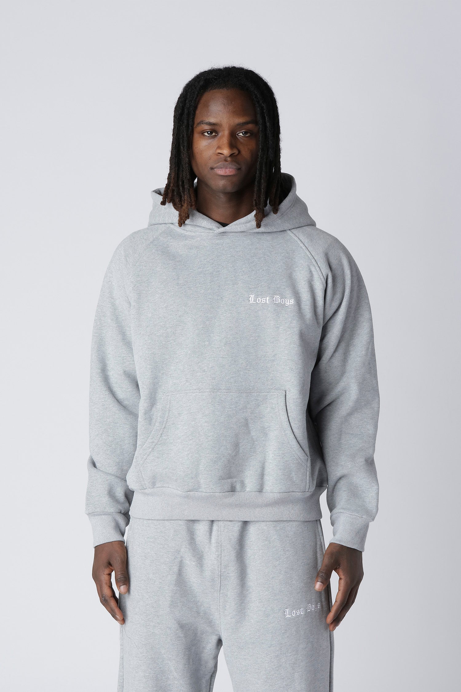 EMBROIDERY LOGO HOODIE - Gray EMBROIDERY LOGO HOODIE - Gray