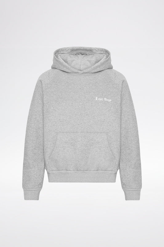 EMBROIDERY LOGO HOODIE - Gray