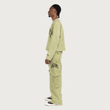 Twill Cargo Wide Leg - Green Twill Cargo Wide Leg - Green