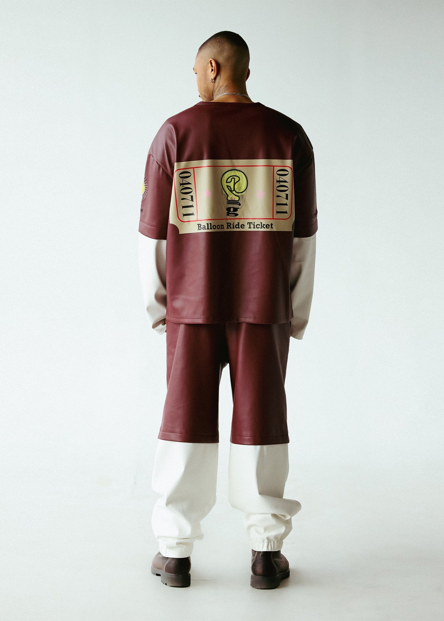 DOUBLE SLEEVE SHIRT | BURGUNDY+WHITE DOUBLE SLEEVE SHIRT | BURGUNDY+WHITE