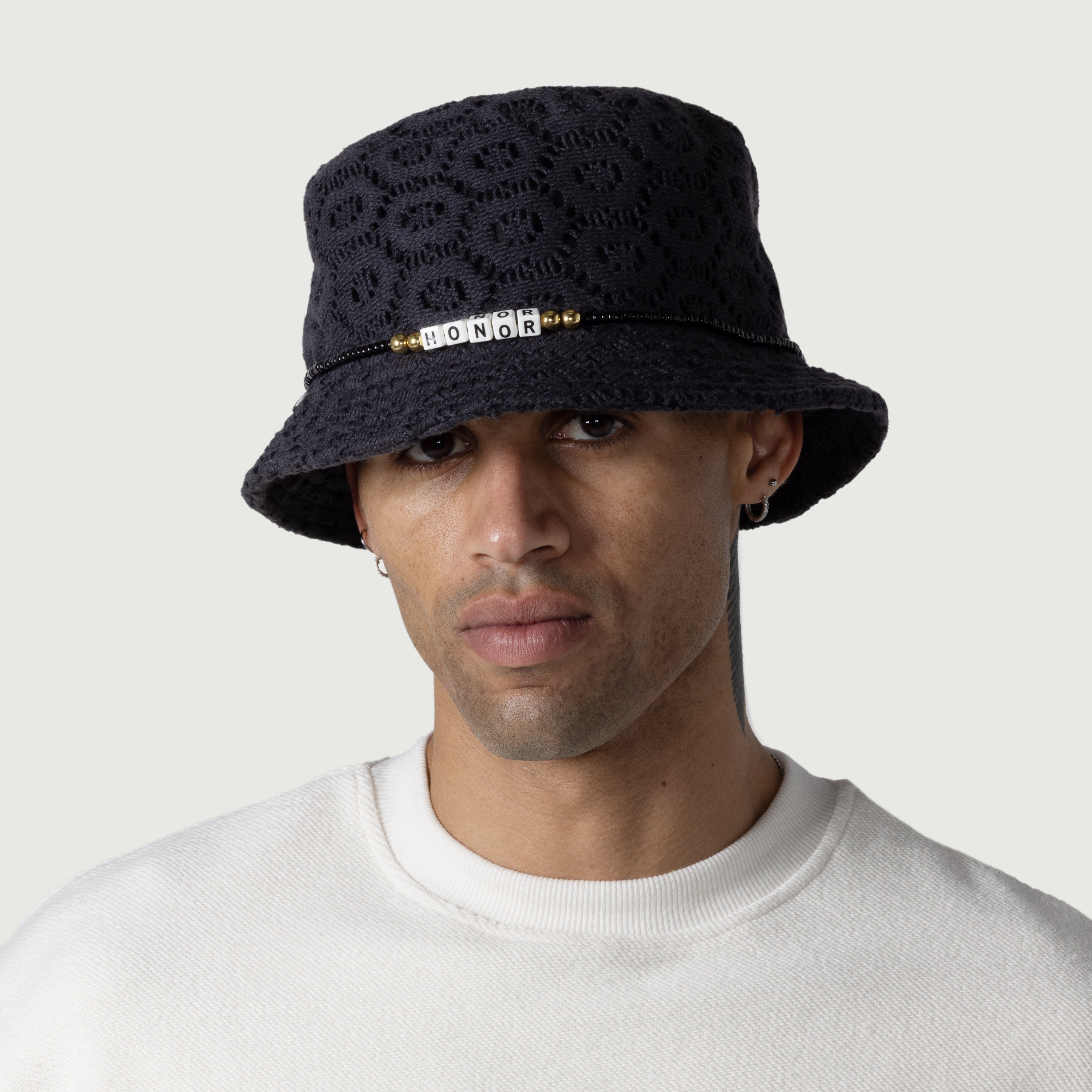 Friendship Crochet Bucket Hat - Black Friendship Crochet Bucket Hat - Black