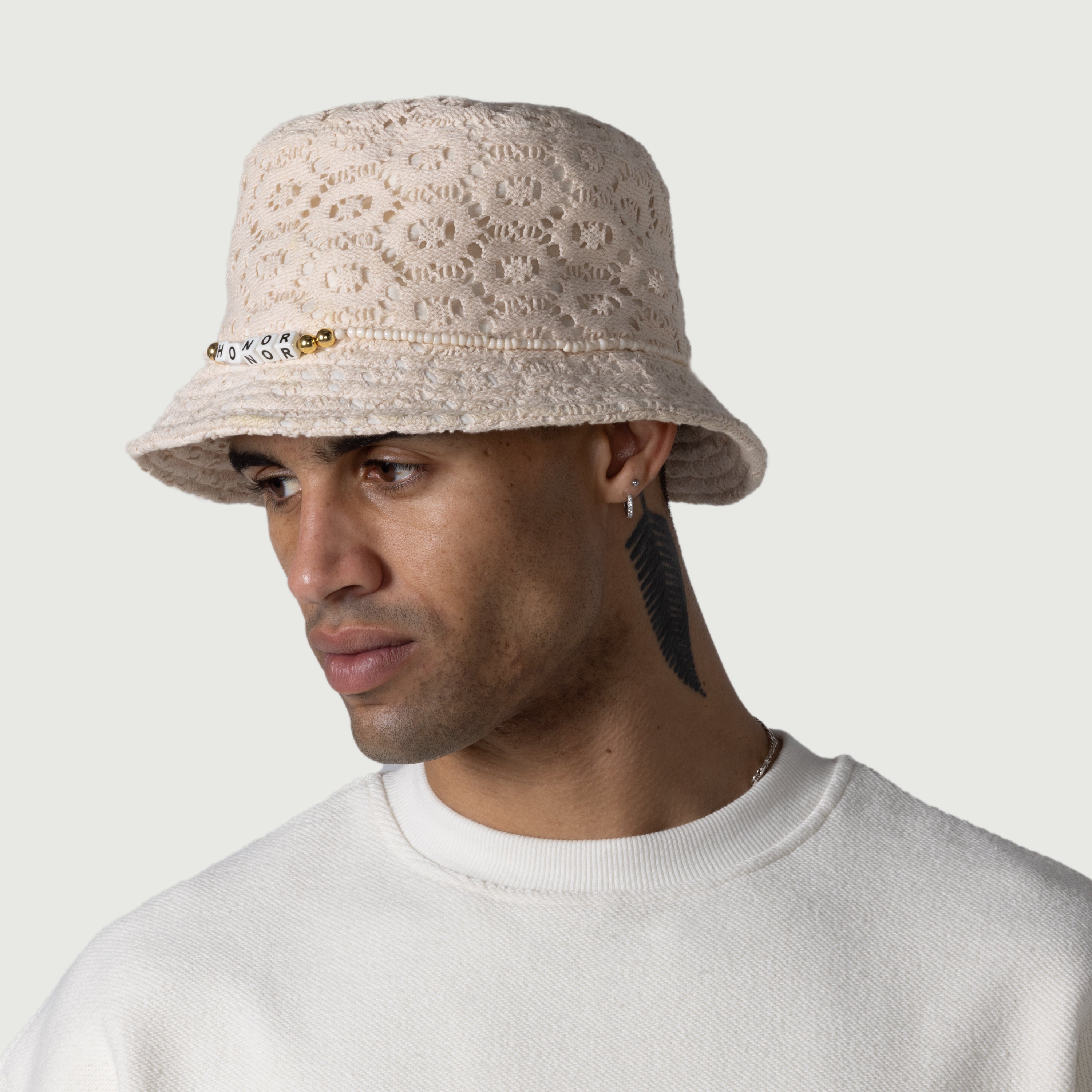 Friendship Crochet Bucket Hat - Bone Friendship Crochet Bucket Hat - Bone