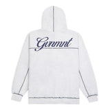 Scripted Embroidered Hoodie - Light Heather / Navy Scripted Embroidered Hoodie - Light Heather / Navy