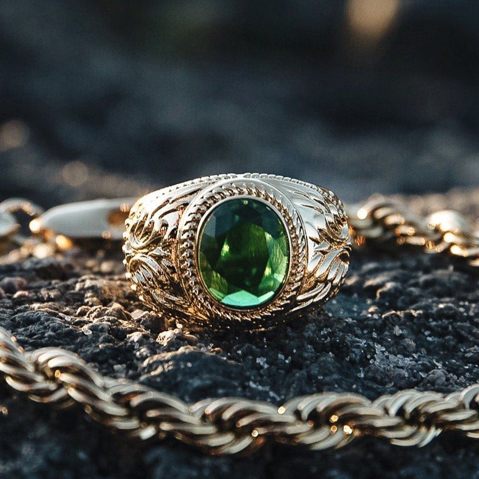 Gold Emerald Ring Gold Emerald Ring