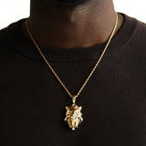 Lion Head Necklace Pendant & Rope Chain Lion Head Necklace Pendant & Rope Chain