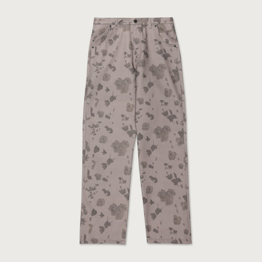 Tonal Floral Pant - Pebble