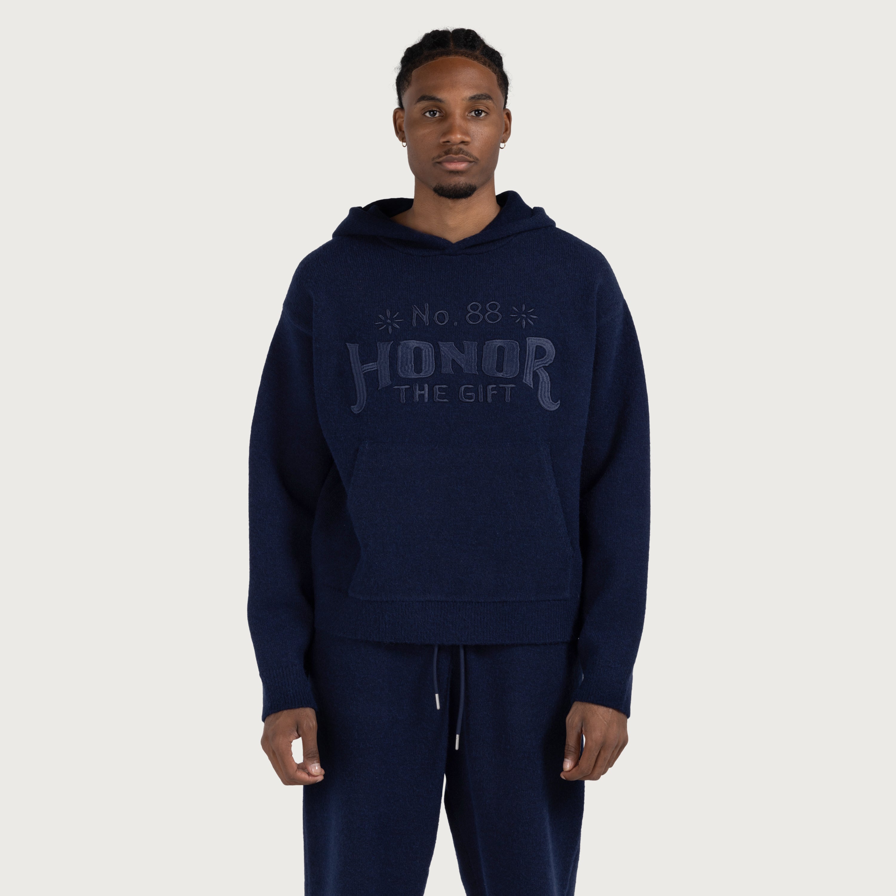 Art Knit Hoodie - Navy Art Knit Hoodie - Navy