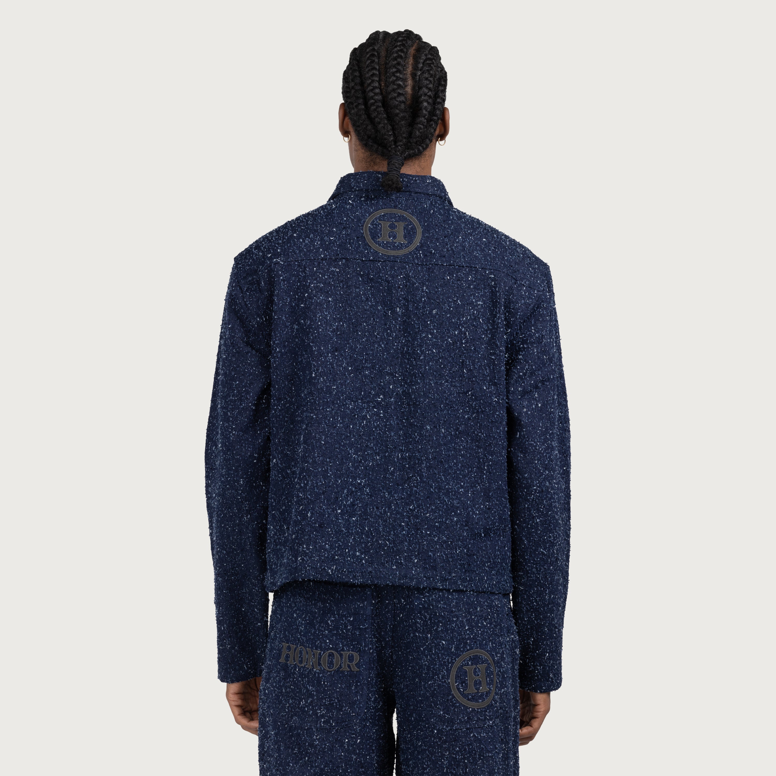 Nep Yarn Chacket - Navy Nep Yarn Chacket - Navy