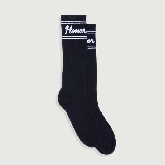 Drive In Striped Ribbed Sock - Black