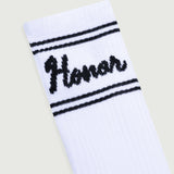 Drive In Striped Ribbed Sock - White Drive In Striped Ribbed Sock - White