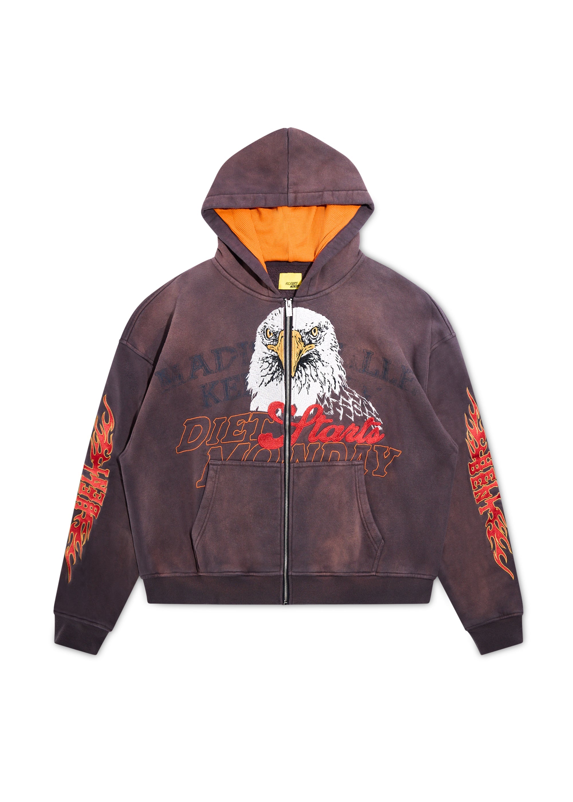 Hell Bent Full Zip Sweatshirt - Vintage Brown/Orange Hell Bent Full Zip Sweatshirt - Vintage Brown/Orange