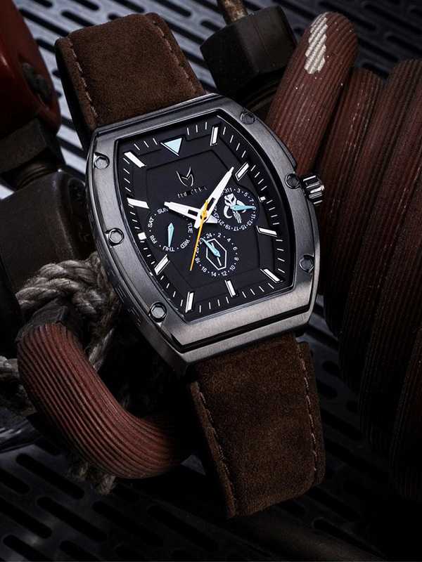 MJ117SW - MAJOR TITANIUM/ BLACK / LEATHER BAND MJ117SW - MAJOR TITANIUM/ BLACK / LEATHER BAND