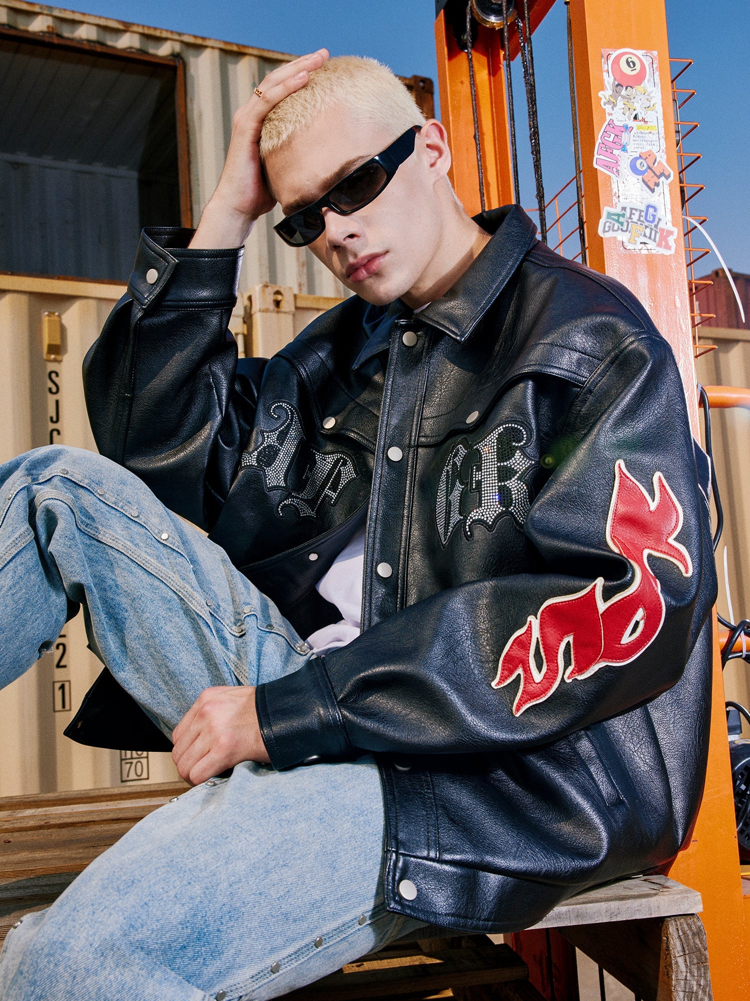 DONCARE(AFGK) “Rhinestone all leather jacket” DONCARE(AFGK) “Rhinestone all leather jacket”