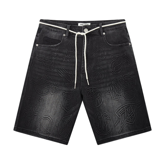 NBA Conference Jorts (Washed Black)