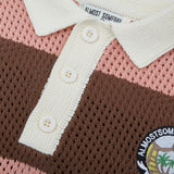 Crochet Knit Polo (Pink / Brown) Crochet Knit Polo (Pink / Brown)