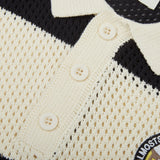 Crochet Knit Polo (Cream / Black) Crochet Knit Polo (Cream / Black)