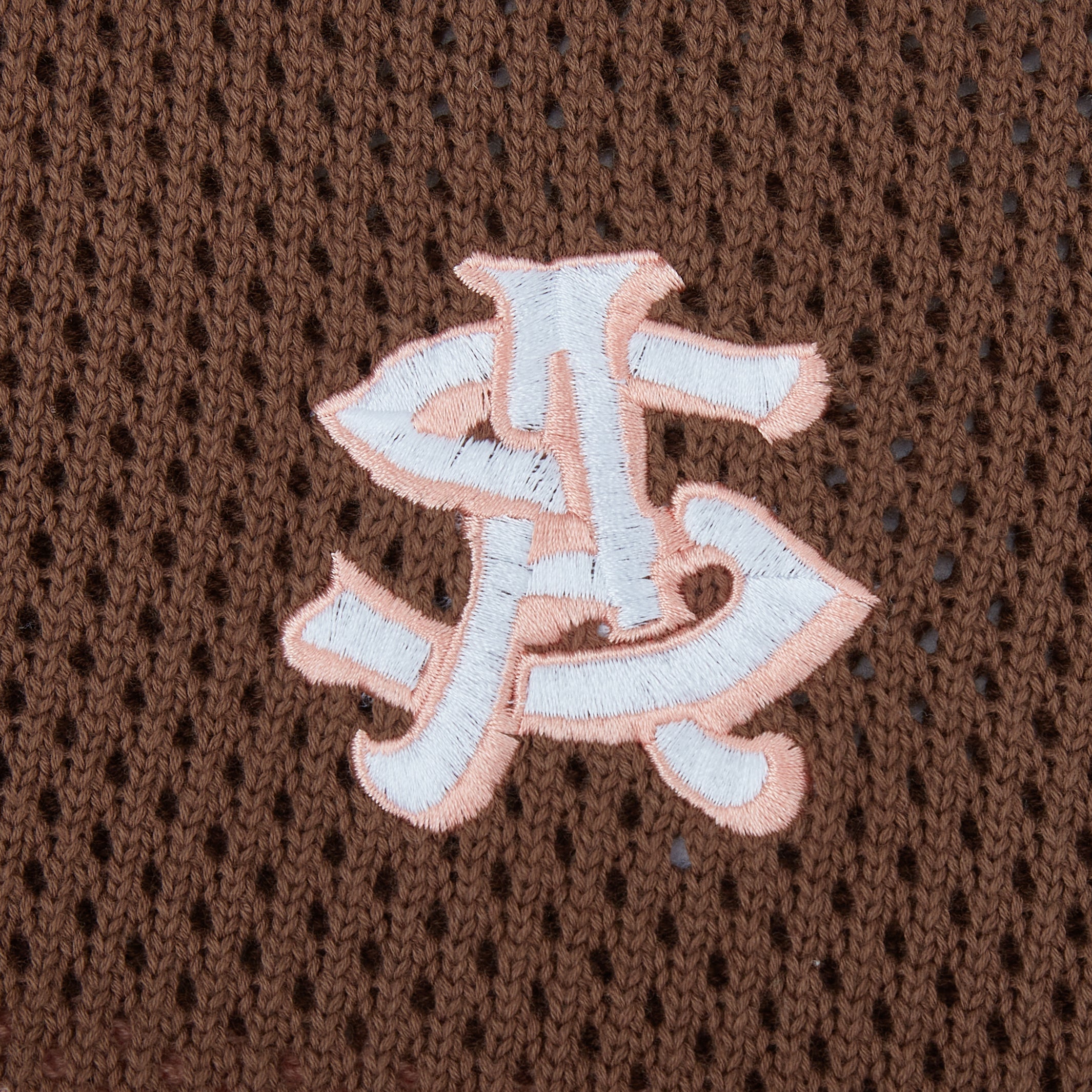 Crochet Knit Polo (Pink / Brown) Crochet Knit Polo (Pink / Brown)