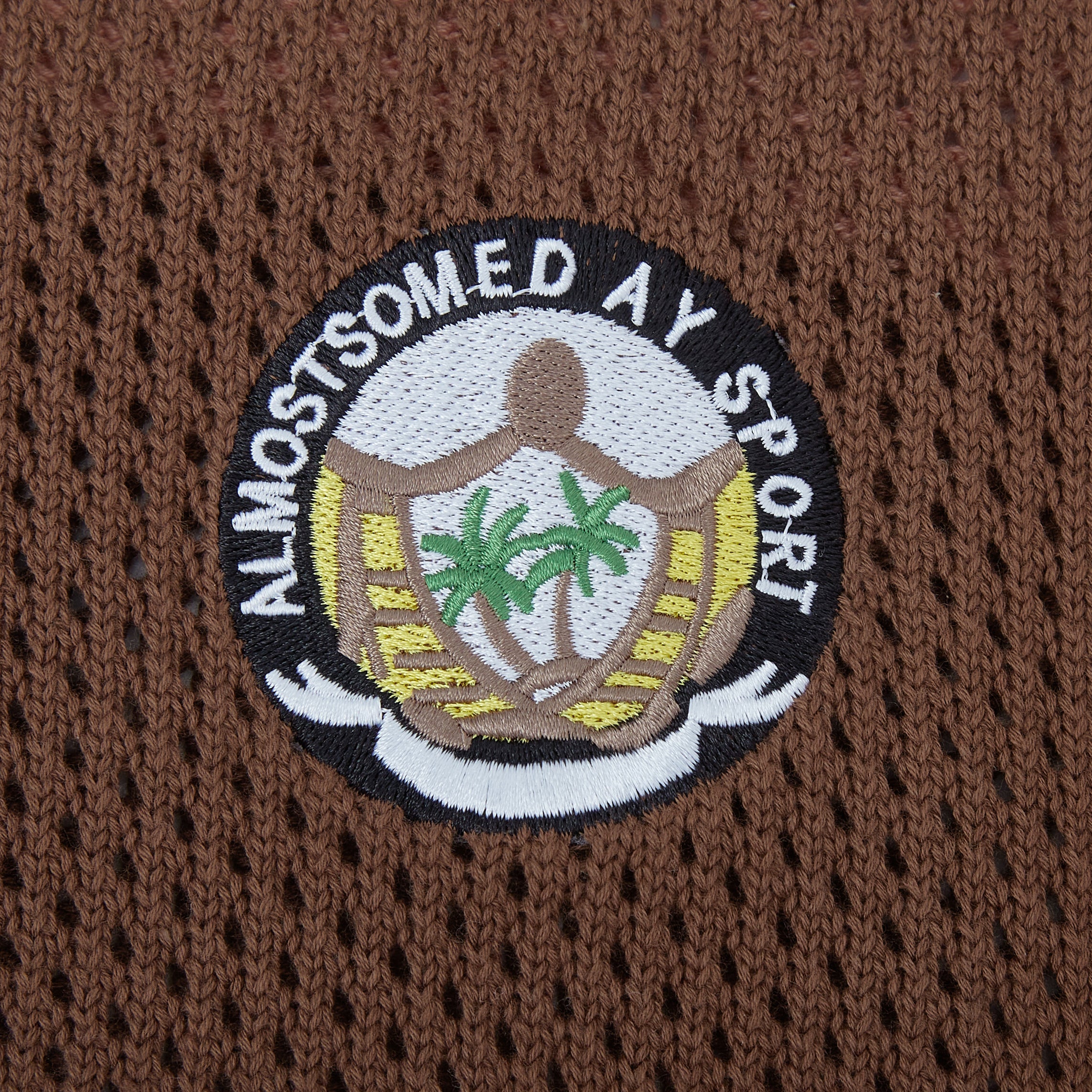 Crochet Knit Polo (Pink / Brown) Crochet Knit Polo (Pink / Brown)