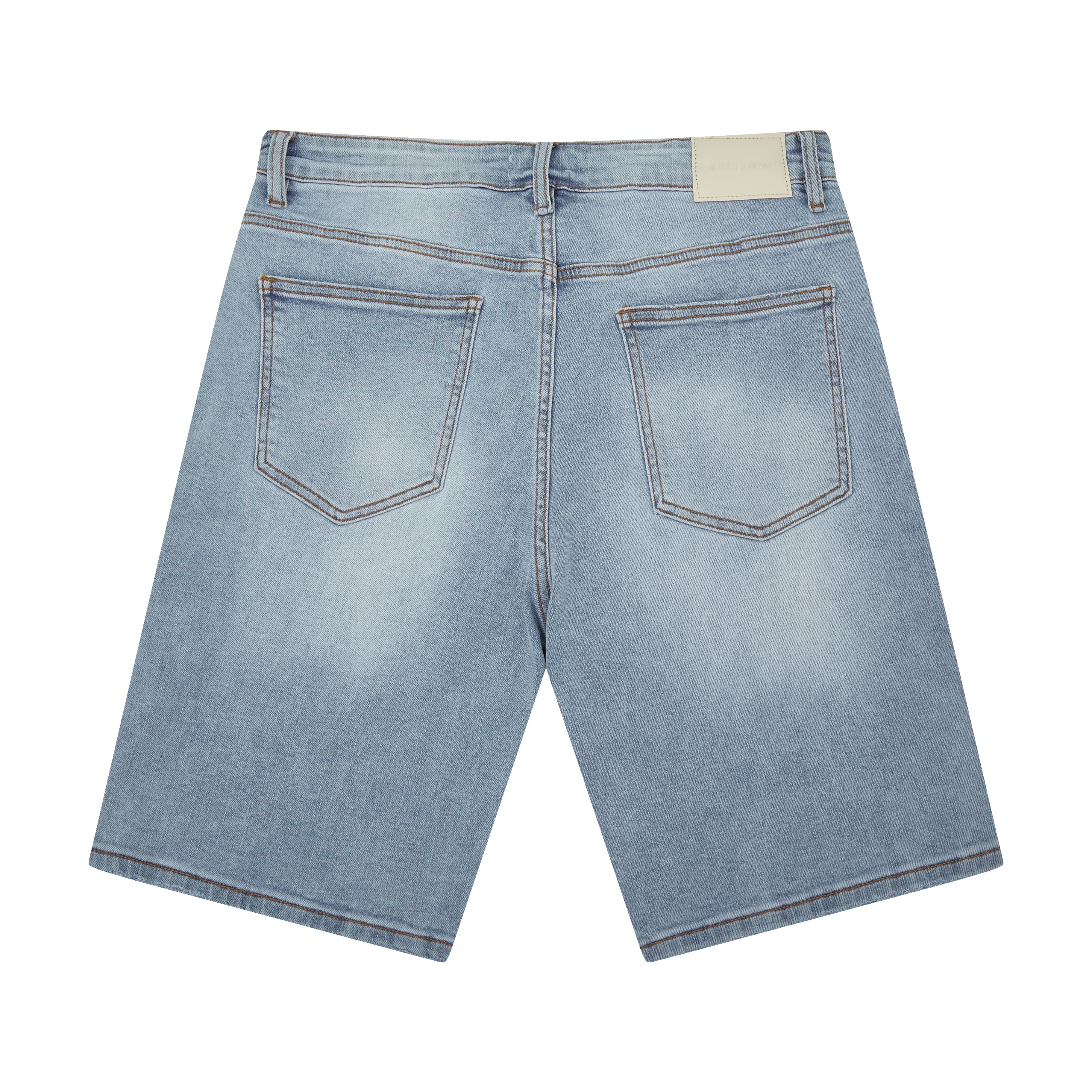 Patchwork Denim Jorts (Washed Blue) Patchwork Denim Jorts (Washed Blue)