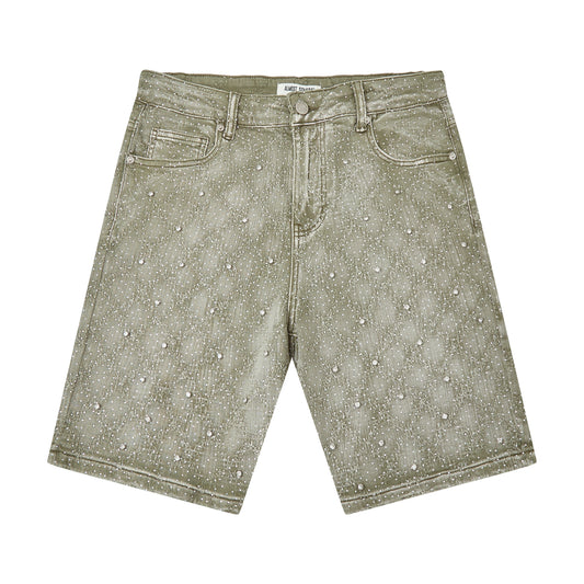 Gemstone Denim Jorts - Olive