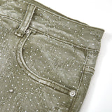 Gemstone Denim Jorts - Olive Gemstone Denim Jorts - Olive
