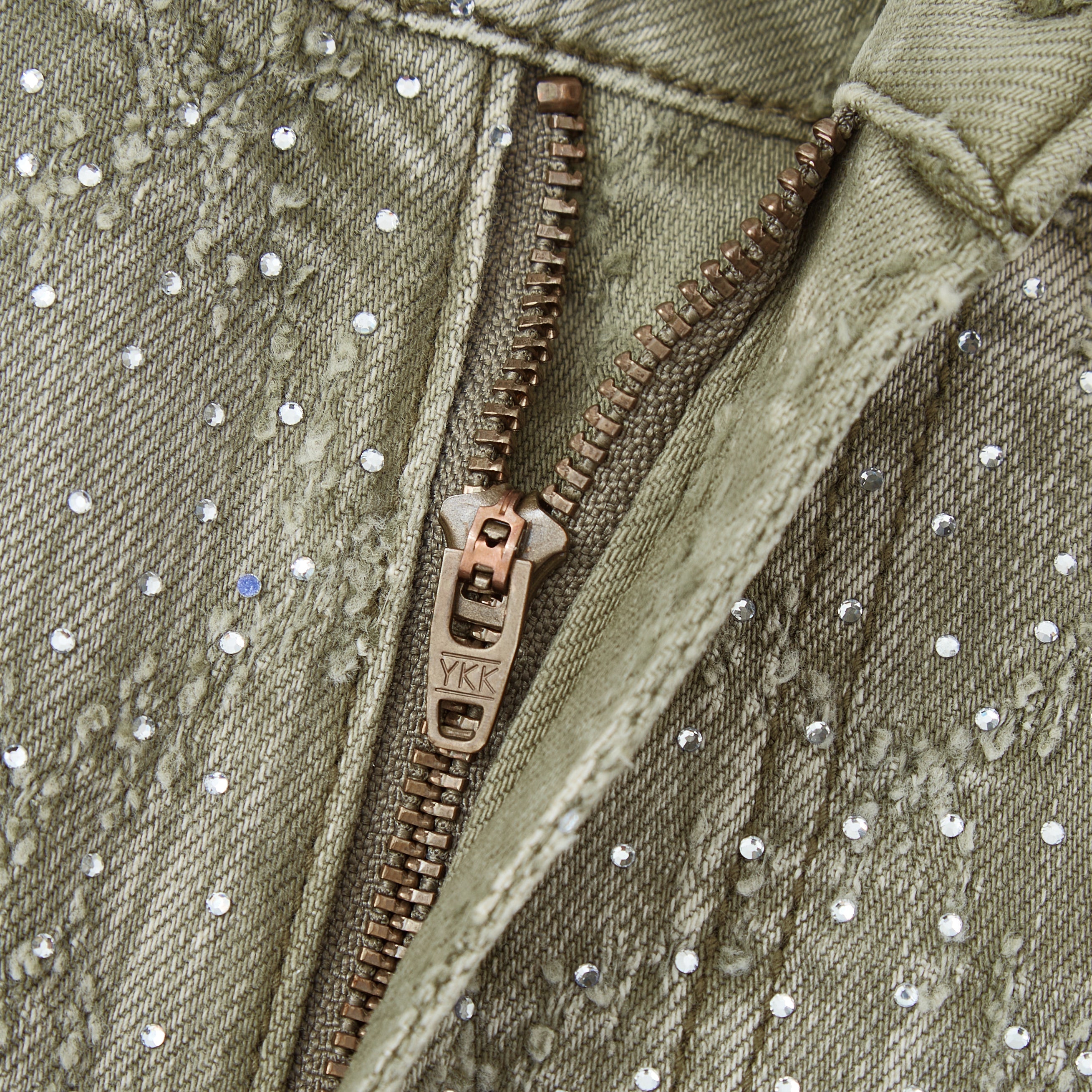 Gemstone Denim Jorts - Olive Gemstone Denim Jorts - Olive