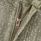 Gemstone Denim Jorts - Olive Gemstone Denim Jorts - Olive