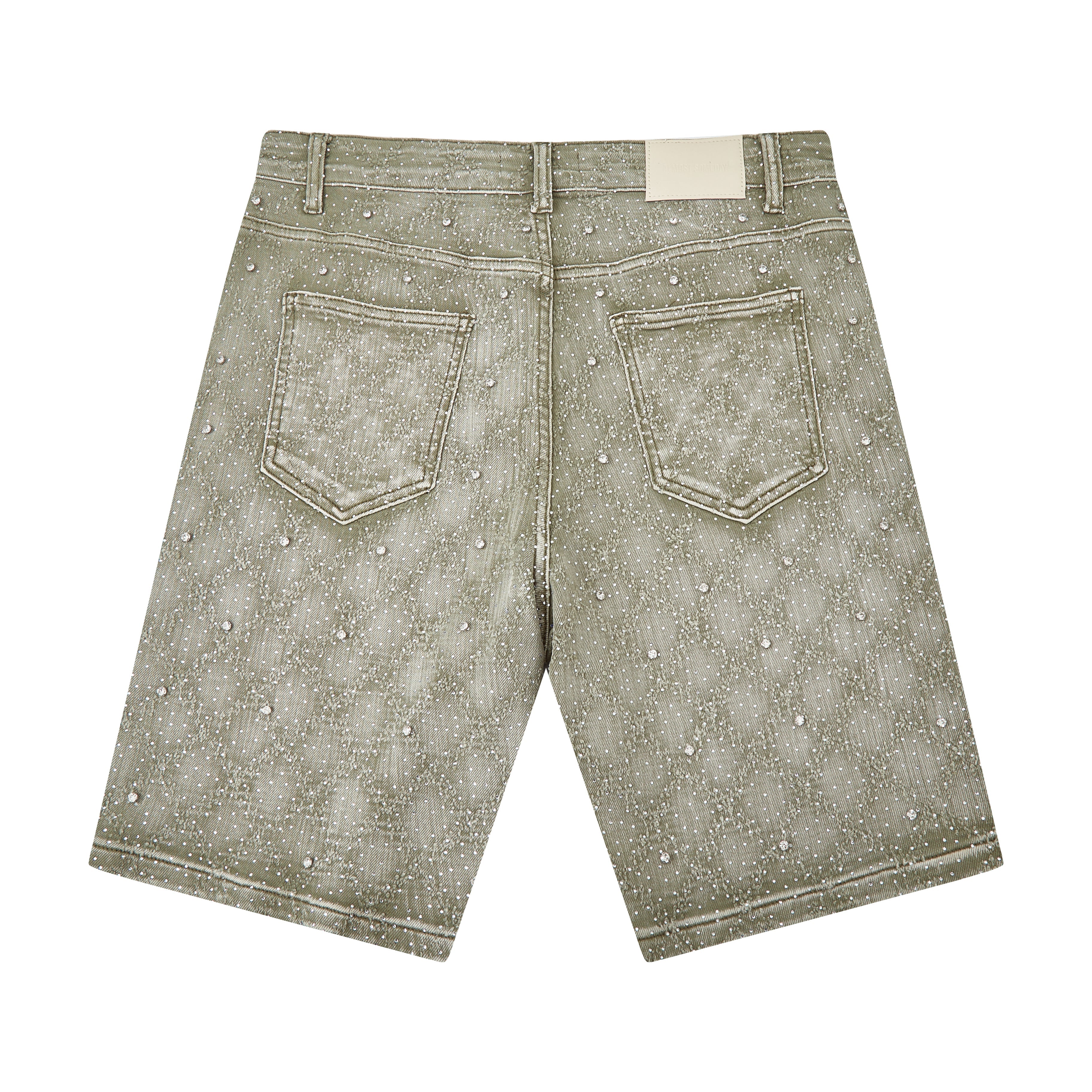 Gemstone Denim Jorts - Olive Gemstone Denim Jorts - Olive