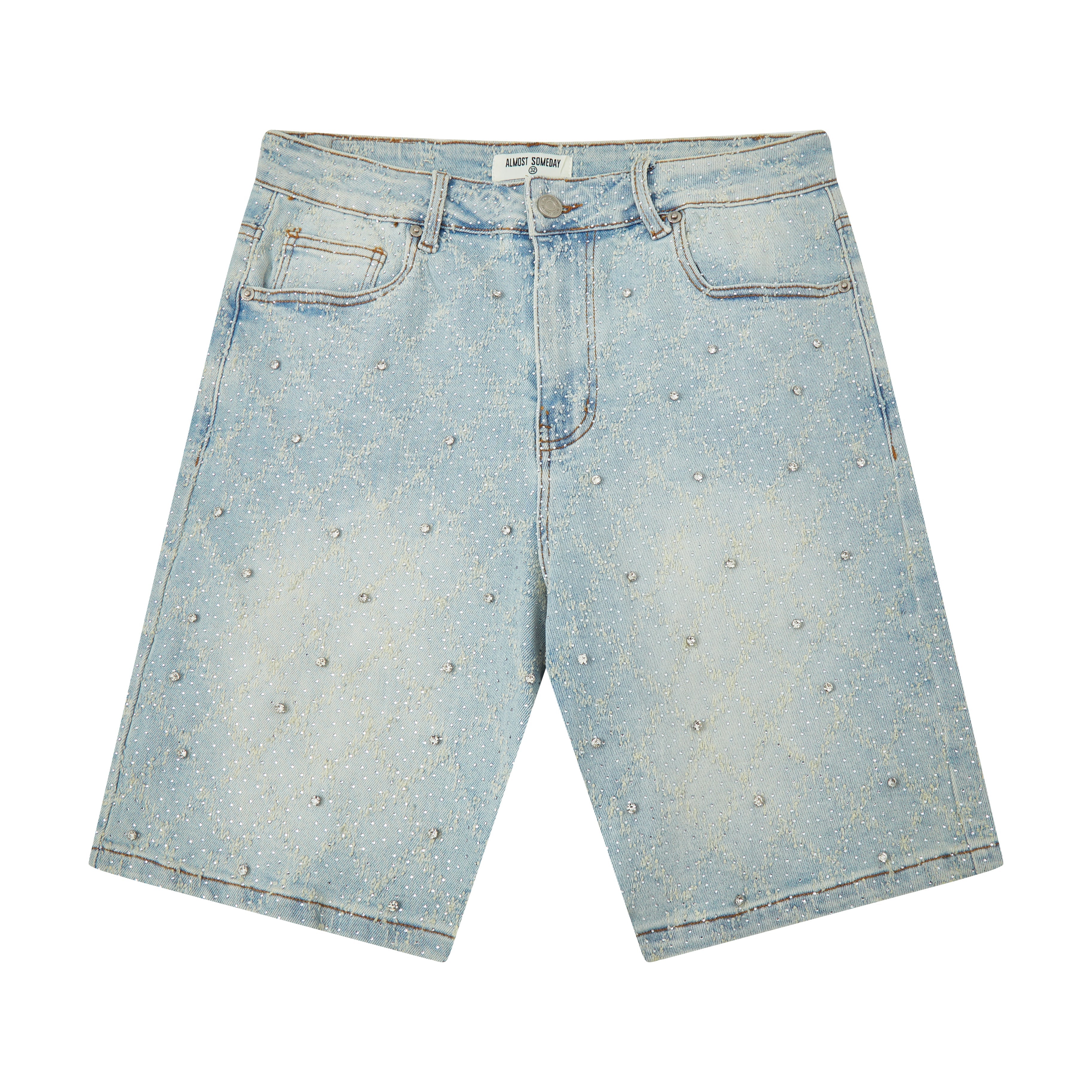 Gemstone Denim Jorts - Washed Blue Gemstone Denim Jorts - Washed Blue