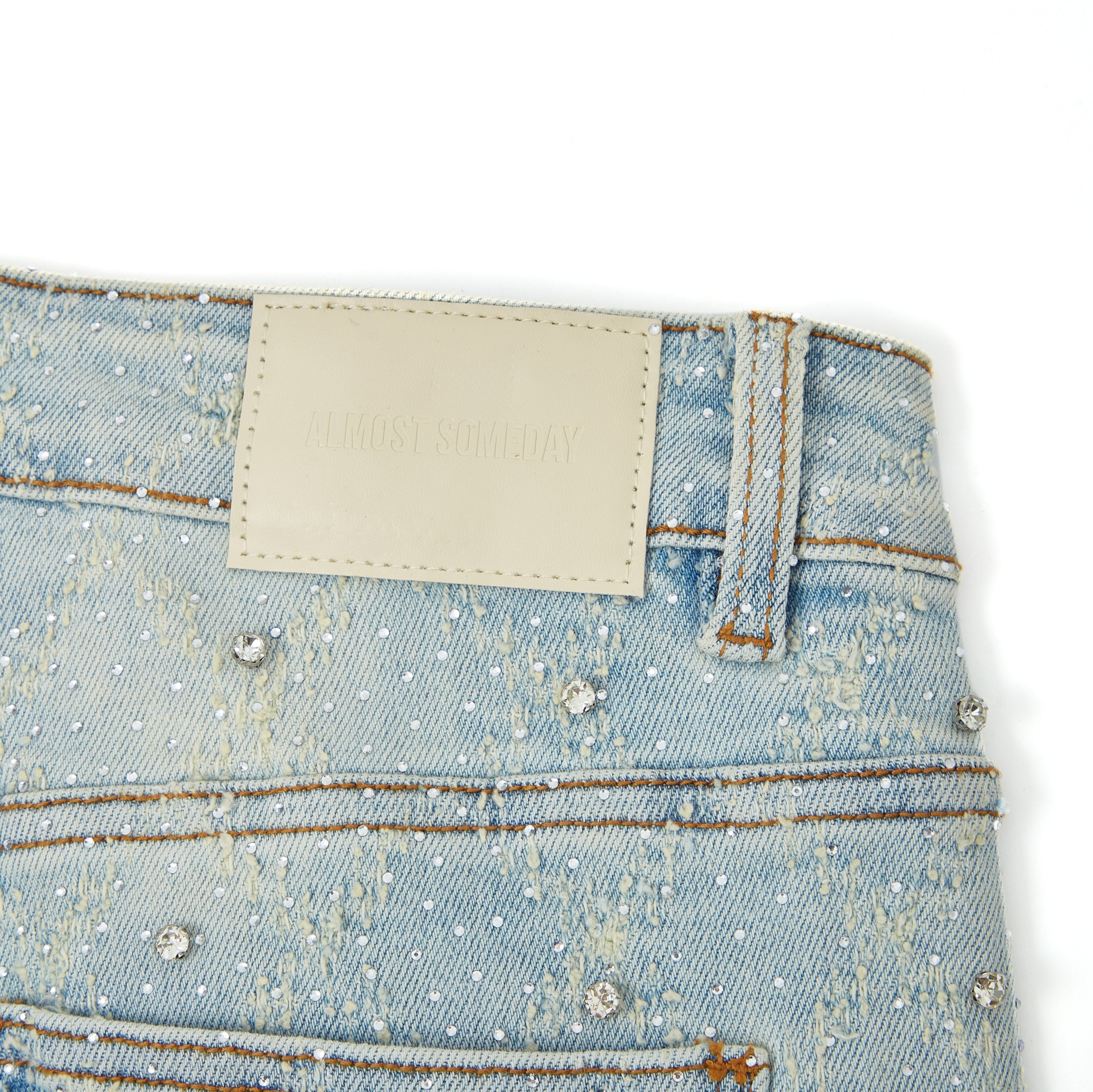 Gemstone Denim Jorts - Washed Blue Gemstone Denim Jorts - Washed Blue