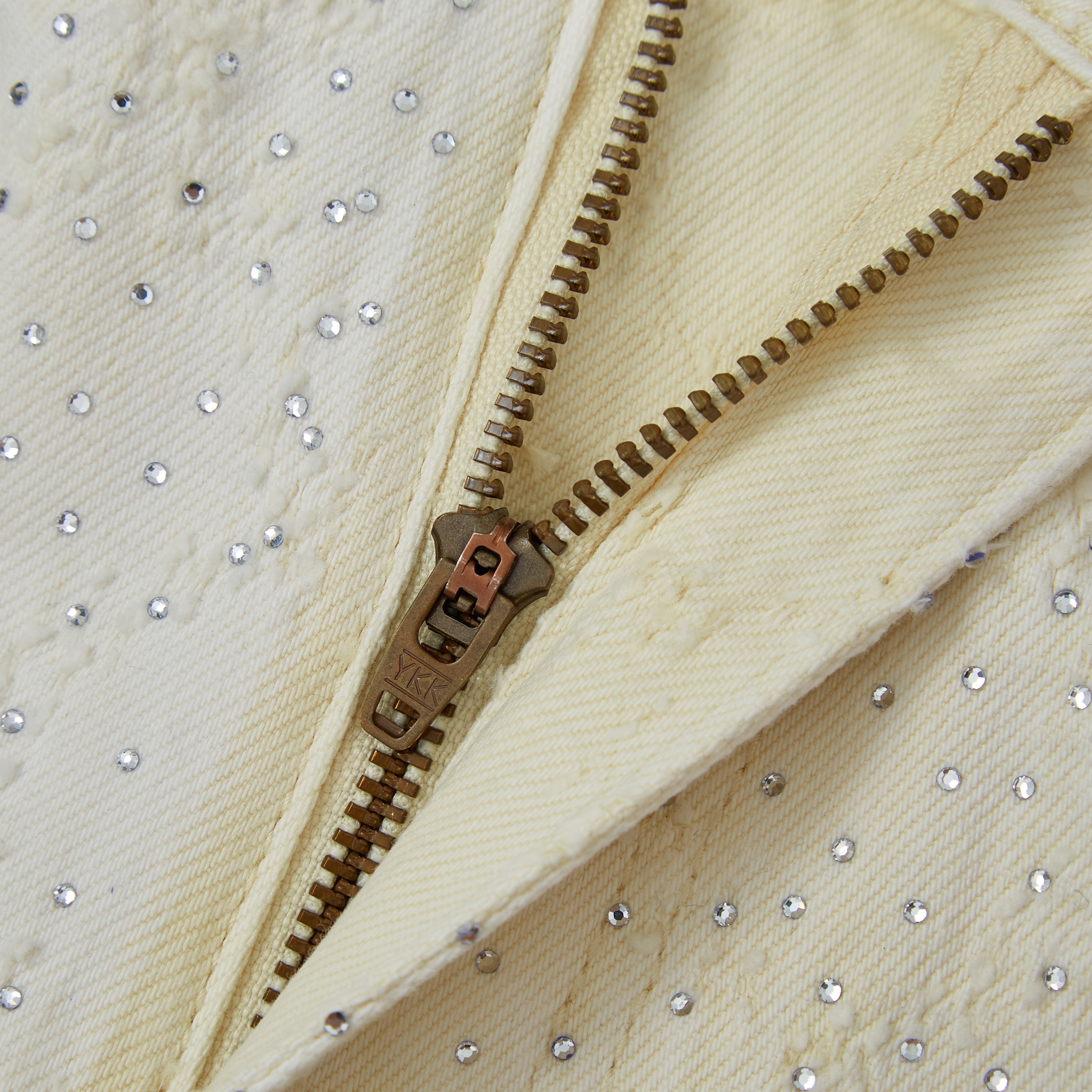 Gemstone Denim Jorts - White Gemstone Denim Jorts - White