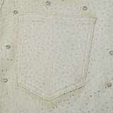 Gemstone Denim Jorts - White Gemstone Denim Jorts - White