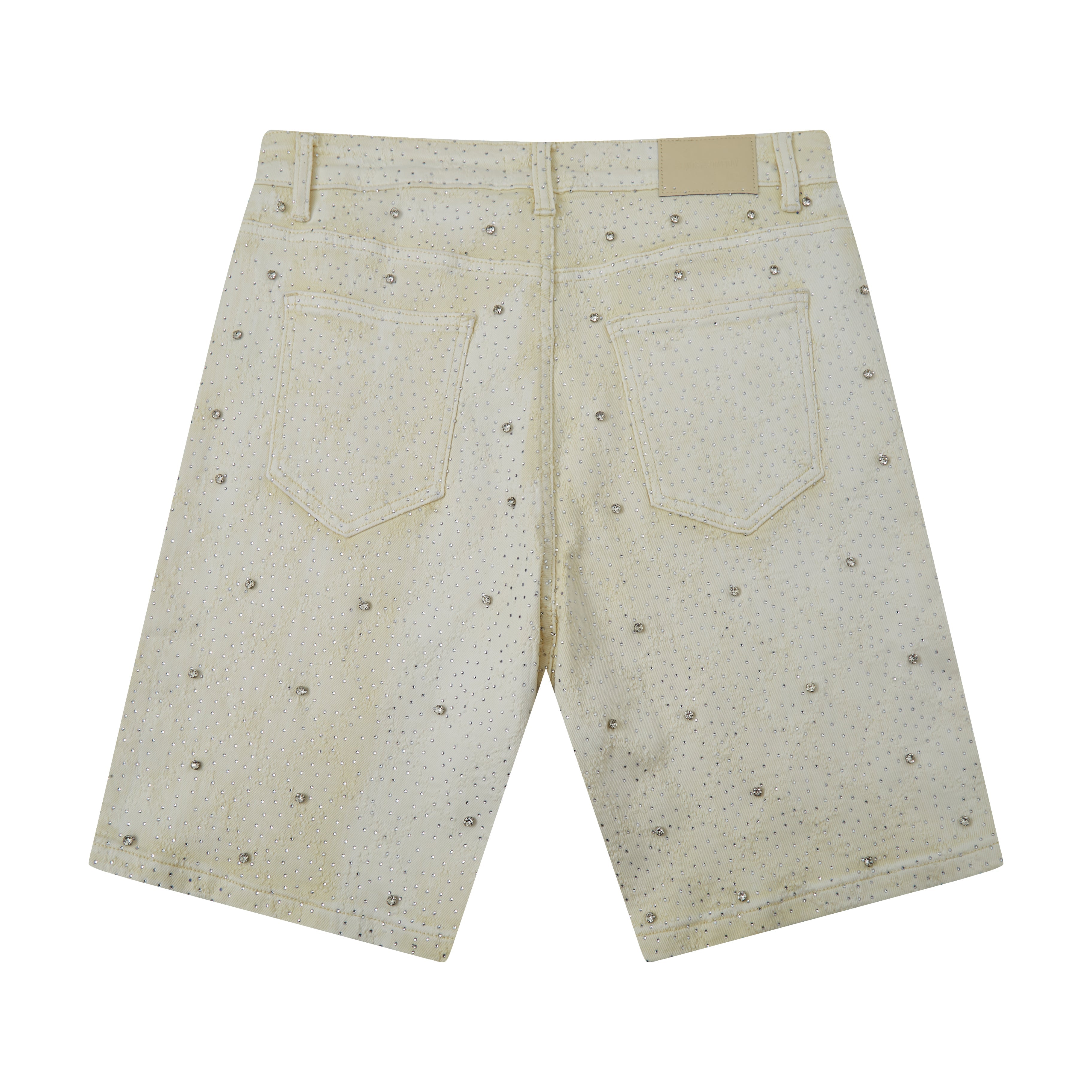 Gemstone Denim Jorts - White Gemstone Denim Jorts - White