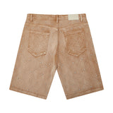 Gemstone Denim Jorts - Light Brown Gemstone Denim Jorts - Light Brown
