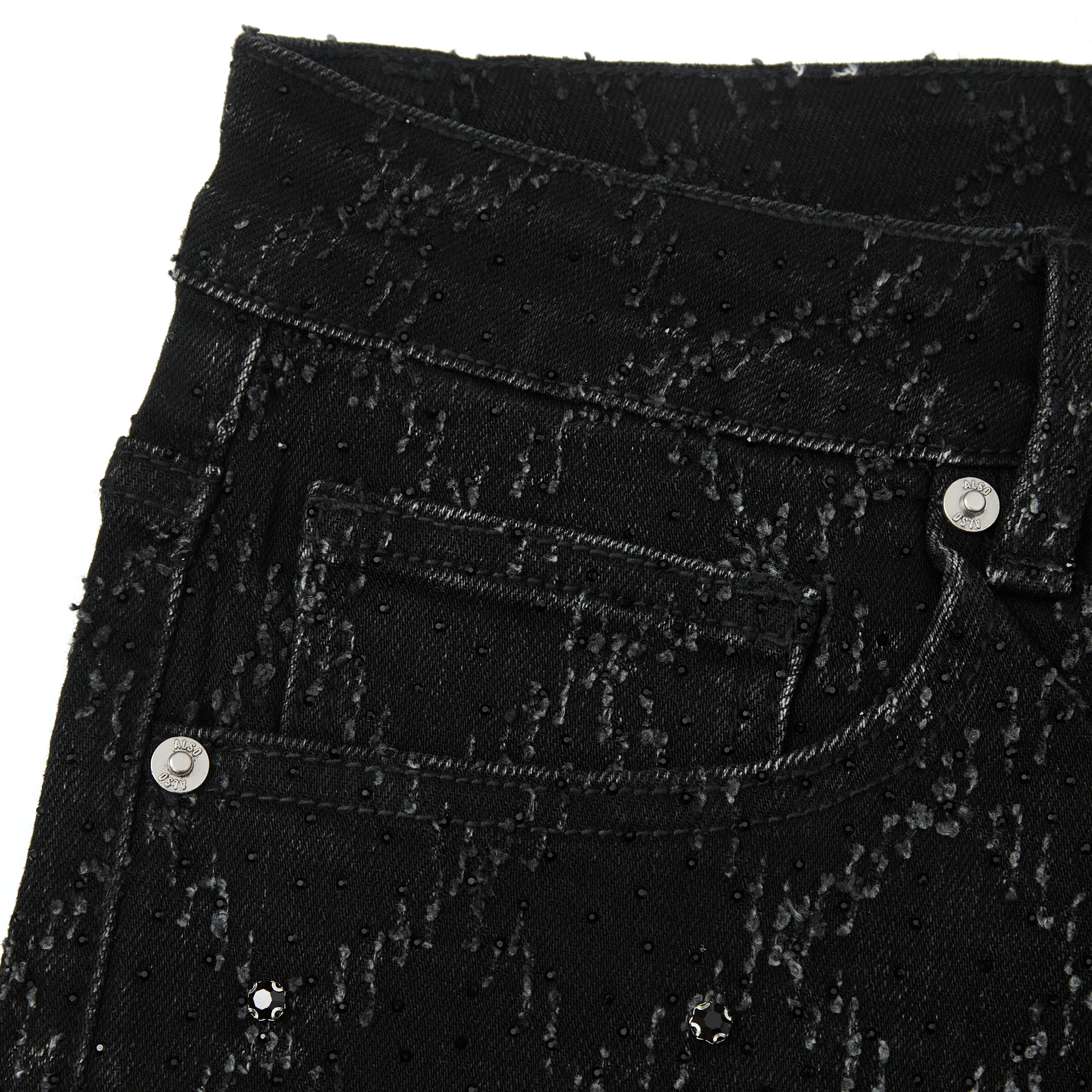 Gemstone Denim Jorts - Washed Black Gemstone Denim Jorts - Washed Black