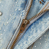 Gemstone Denim Jorts - Washed Blue Gemstone Denim Jorts - Washed Blue