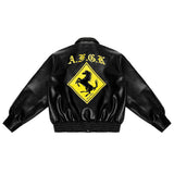 DONCARE (AFGK) "Racing Ferrari Leather Jacket" - Black DONCARE (AFGK) "Racing Ferrari Leather Jacket" - Black
